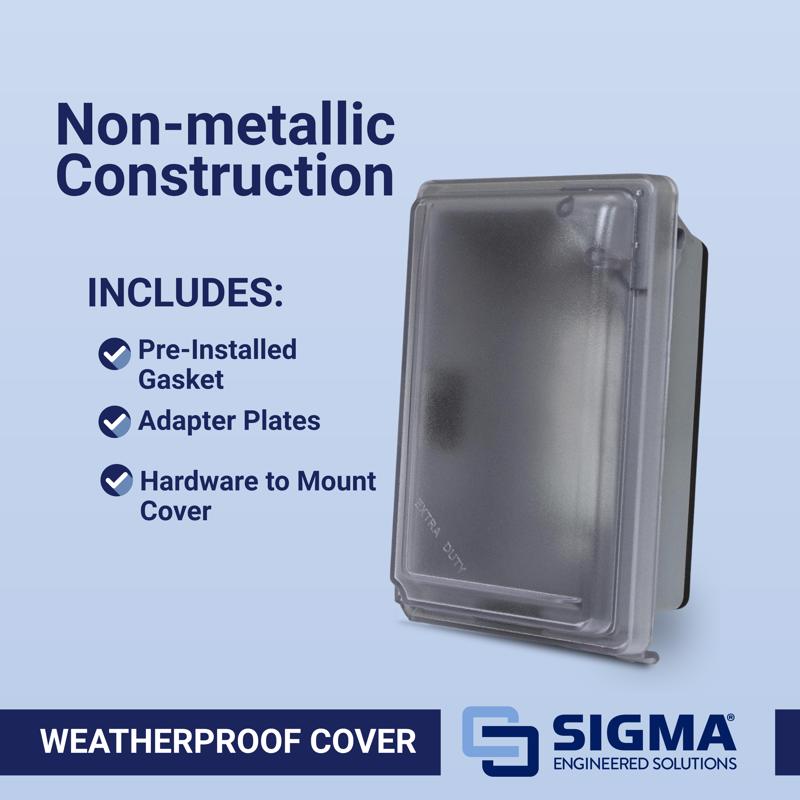 Sigma Electric Rectangle Plastic 1 gang 5.98 in. H X 4.02 in. W Weatherproof Cover