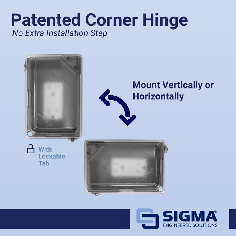 Sigma Electric Rectangle Plastic 1 gang 5.98 in. H X 4.02 in. W Weatherproof Cover