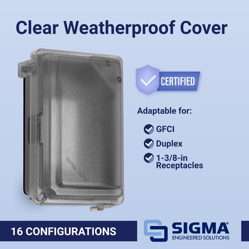 Sigma Electric Rectangle Plastic 1 gang 5.98 in. H X 4.02 in. W Weatherproof Cover