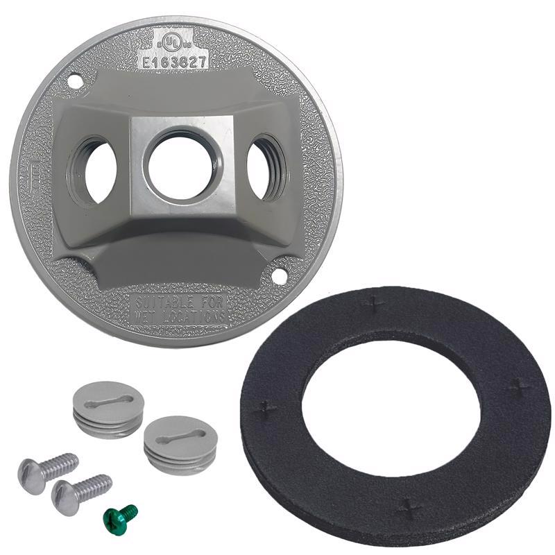 Sigma Electric Round Die-Cast Metal 4.13 in. H X 4.13 in. W Lampholder Cover