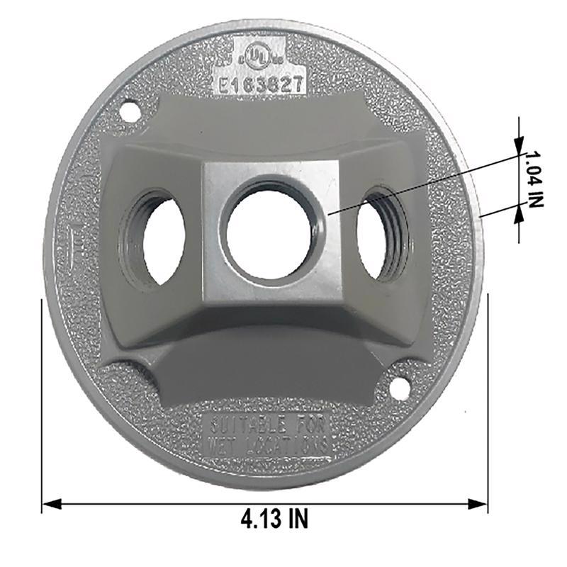 Sigma Electric Round Die-Cast Metal 4.13 in. H X 4.13 in. W Lampholder Cover