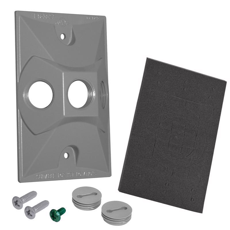 Sigma Electric Rectangle Die-Cast Metal 1 gang 4.61 in. H X 2.85 in. W Lampholder Cover