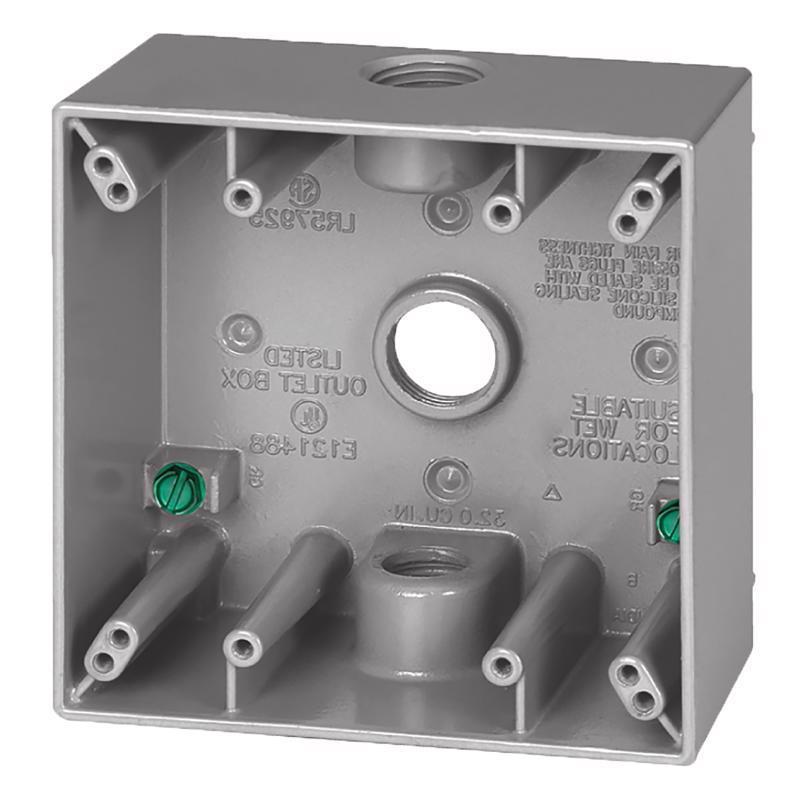 Sigma Electric New Work 31 cu in Square Die-Cast Metal 2 gang Weatherproof Box Gray