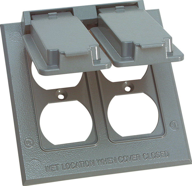 Sigma Electric Square Die-Cast Metal 2 gang 4.54 in. H X 4.54 in. W Duplex Box Cover