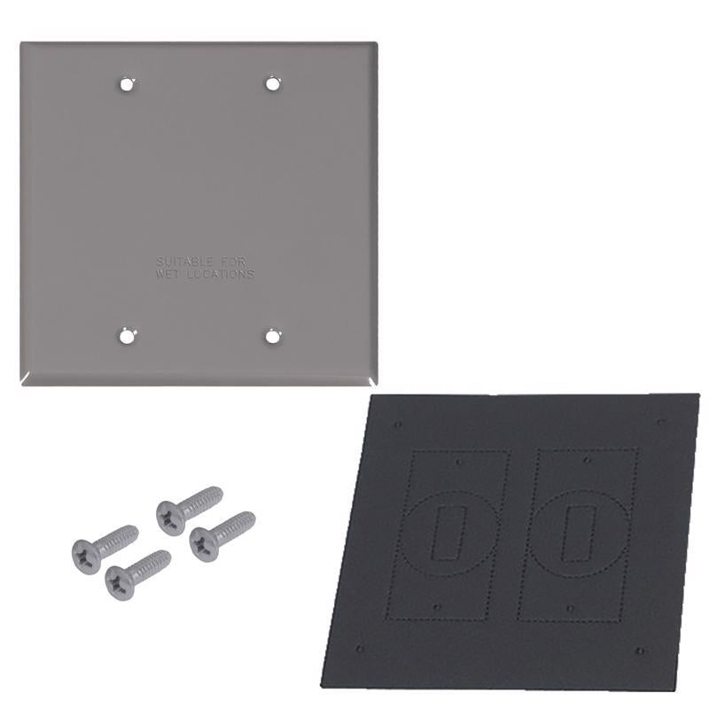 Sigma Electric Square Stamped Steel 2 gang 4.49 in. H X 4.49 in. W Flat Box Cover