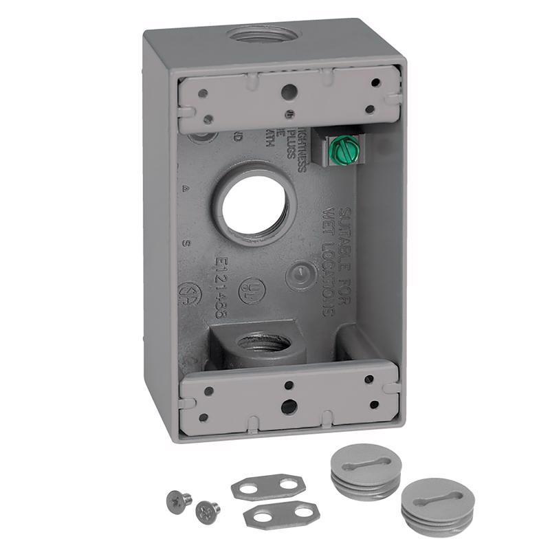 Sigma Electric New Work 18.3 cu in Rectangle Die-Cast Metal 1 gang Weatherproof Box Gray
