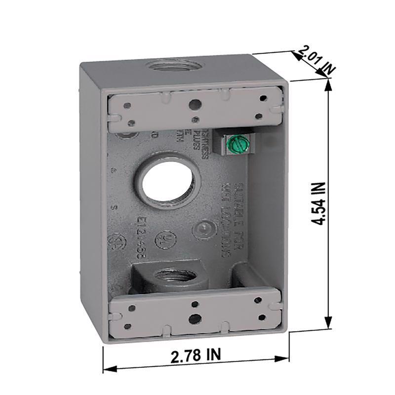 Sigma Electric New Work 18.3 cu in Rectangle Die-Cast Metal 1 gang Weatherproof Box Gray