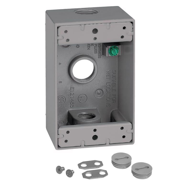 Sigma Electric New Work 18.3 cu in Rectangle Die-Cast Metal Weatherproof Box Gray