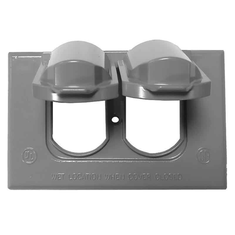 Sigma Electric Rectangle Die-Cast Metal 1 gang 2.83 in. H X 4.57 in. W Horizontal Duplex Cover