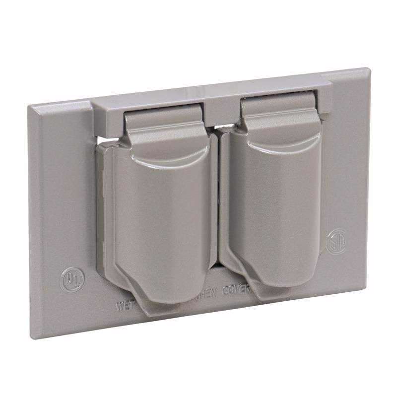Sigma Electric Rectangle Die-Cast Metal 1 gang 2.83 in. H X 4.57 in. W Horizontal Duplex Cover
