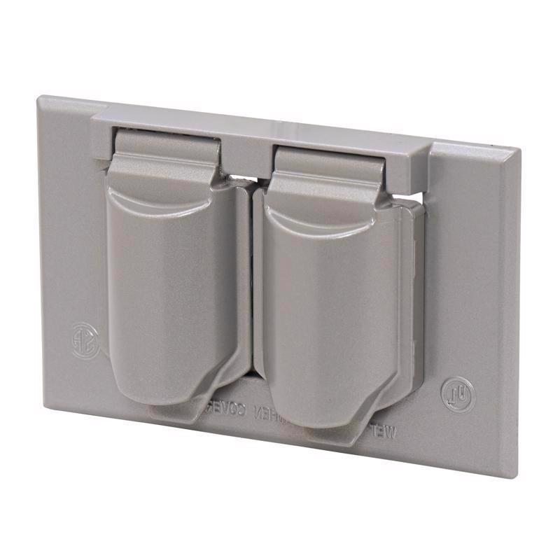 Sigma Electric Rectangle Die-Cast Metal 1 gang 2.83 in. H X 4.57 in. W Horizontal Duplex Cover