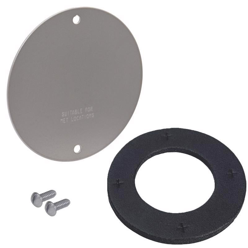 Sigma Electric Round Stamped Steel 4.13 in. H X 4.13 in. W Flat Box Cover