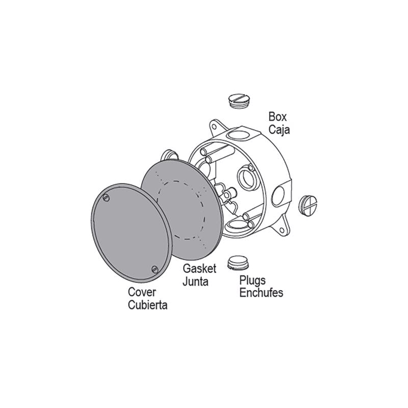 Sigma Electric Round Stamped Steel 4.13 in. H X 4.13 in. W Flat Box Cover