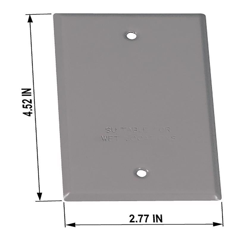Sigma Electric Rectangle Stamped Steel 1 gang 4.52 in. H X 2.77 in. W Flat Box Cover
