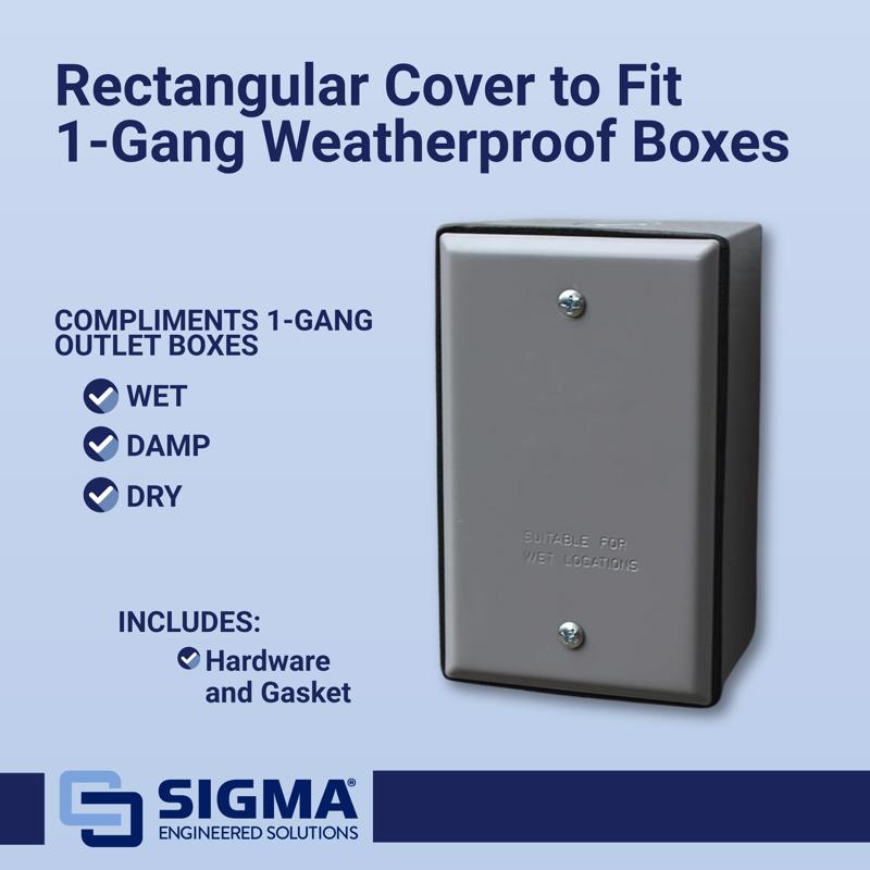 Sigma Electric Rectangle Stamped Steel 1 gang 4.52 in. H X 2.77 in. W Flat Box Cover