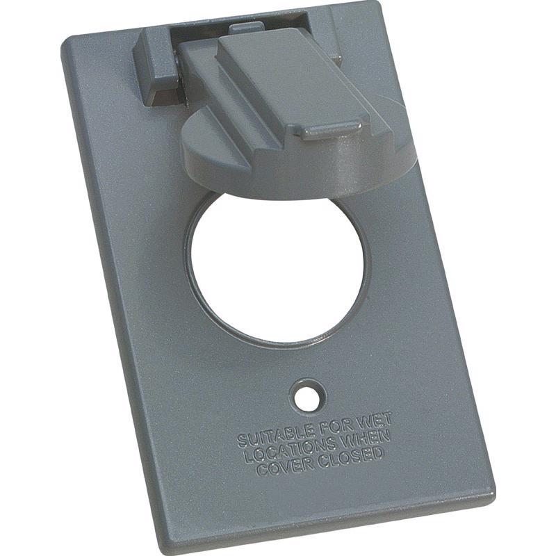 Sigma Electric Rectangle Die-Cast Metal 1 gang 4.57 in. H X 2.83 in. W 15/20 Amp Receptacle Cover