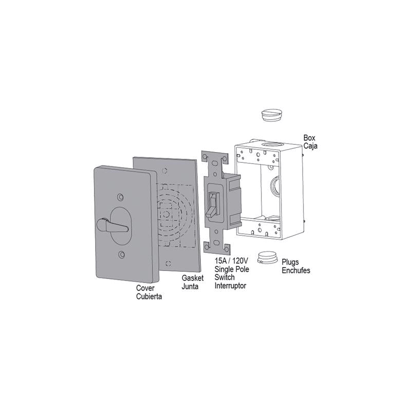 Sigma Electric Rectangle Die-Cast Metal 1 gang 4.57 in. H X 2.83 in. W Toggle Switch and Cover