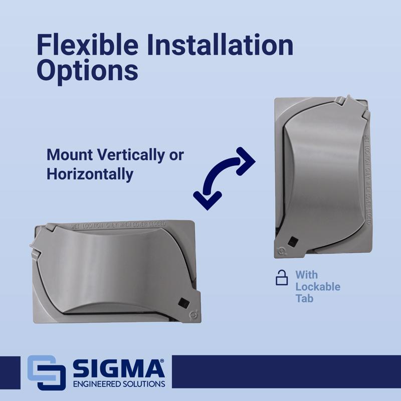 Sigma Electric Rectangle Die-Cast Metal 1 gang 4.57 in. H X 2.81 in. W Universal Cover