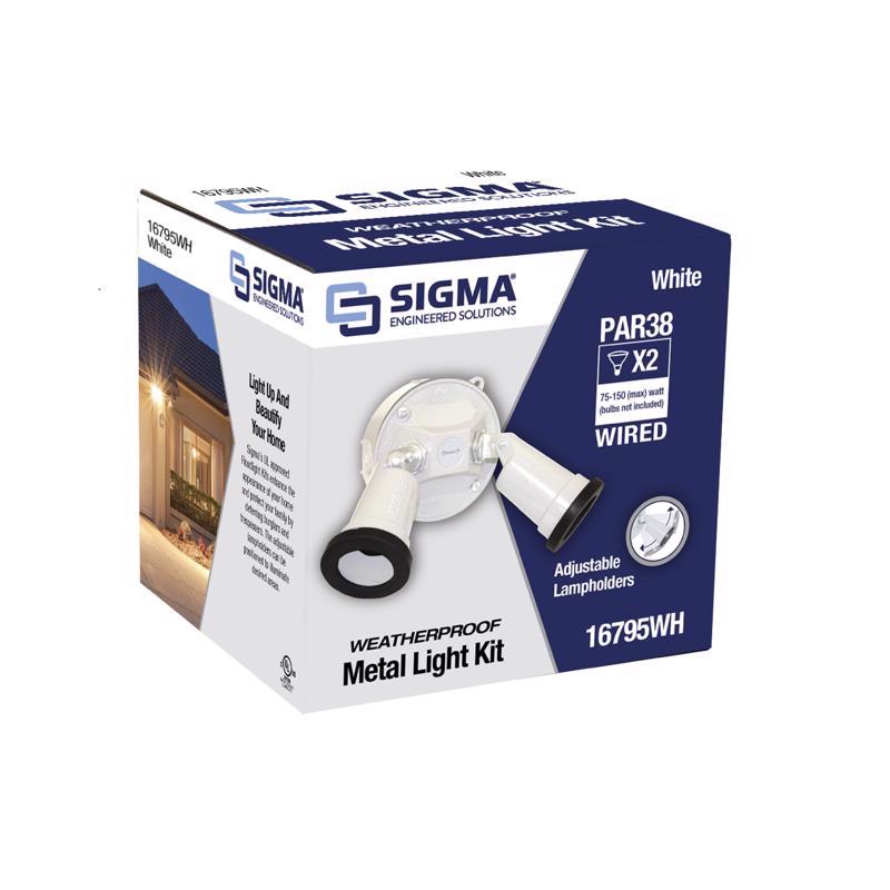 Sigma Electric Switch Controlled White Lamp Holder Kit Hardwired