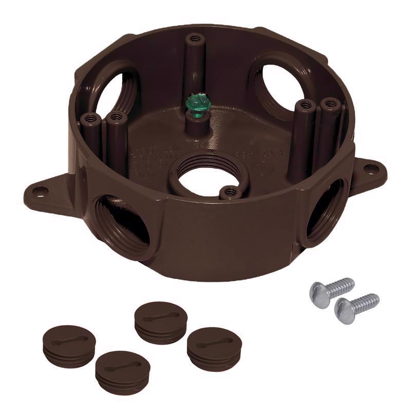 Sigma Electric New Work 16 cu in Round Die-Cast Metal Weatherproof Box Bronze