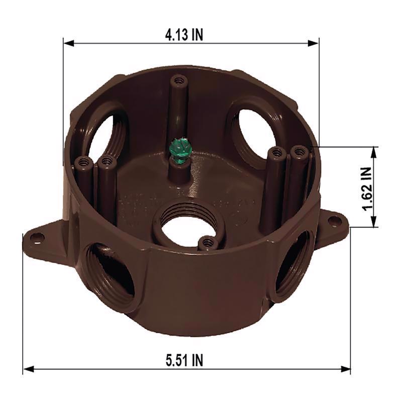 Sigma Electric New Work 16 cu in Round Die-Cast Metal Weatherproof Box Bronze
