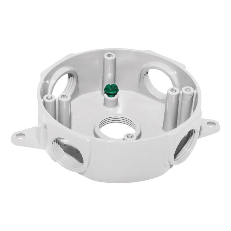 Sigma Electric New Work 16 cu in Round Die-Cast Metal Weatherproof Box White