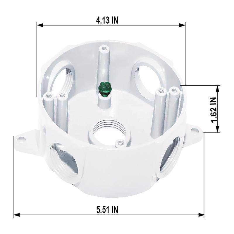 Sigma Electric New Work 16 cu in Round Die-Cast Metal Weatherproof Box White