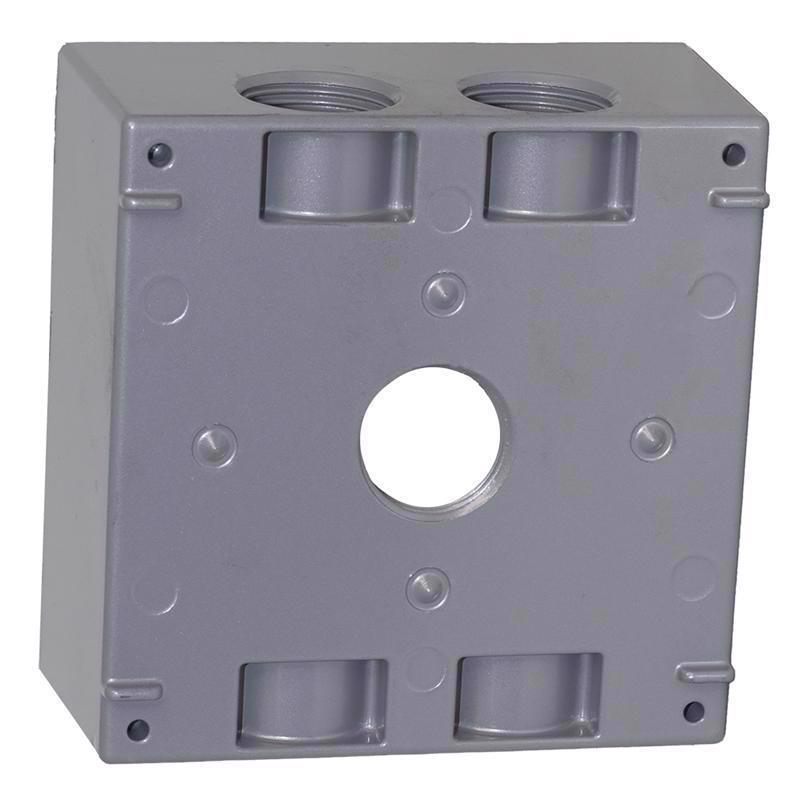 Sigma Electric New Work 31 cu in Square Die-Cast Metal 2 gang Weatherproof Box Gray