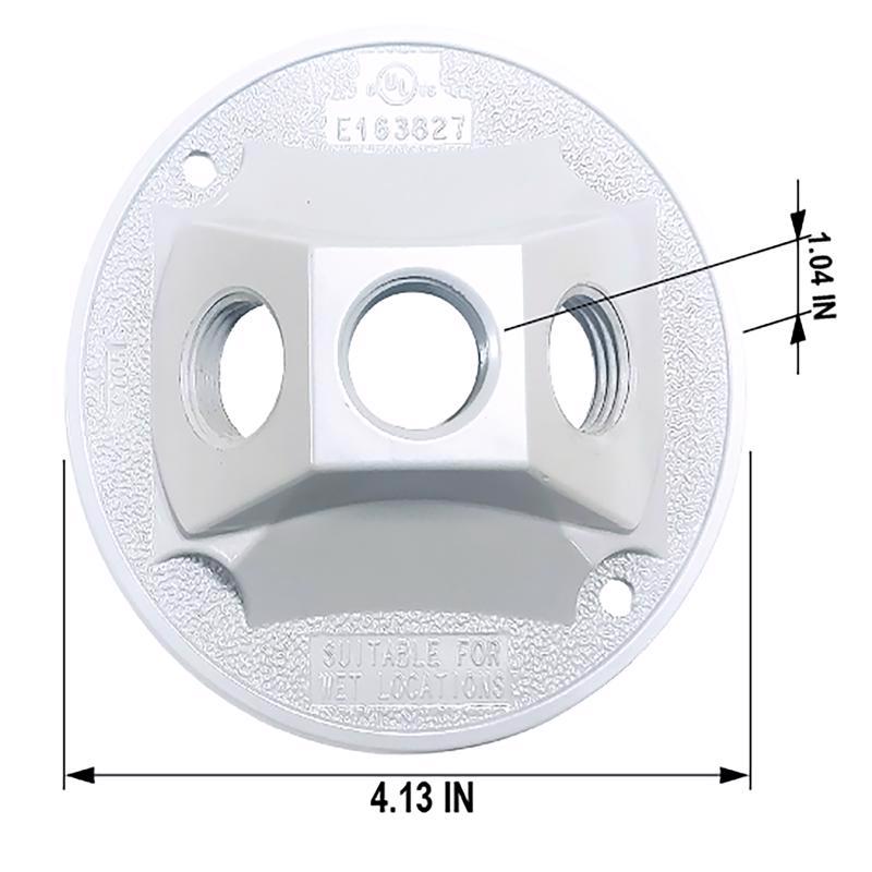 Sigma Electric Round Die-Cast Metal 4.13 in. H X 4.13 in. W Lampholder Cover