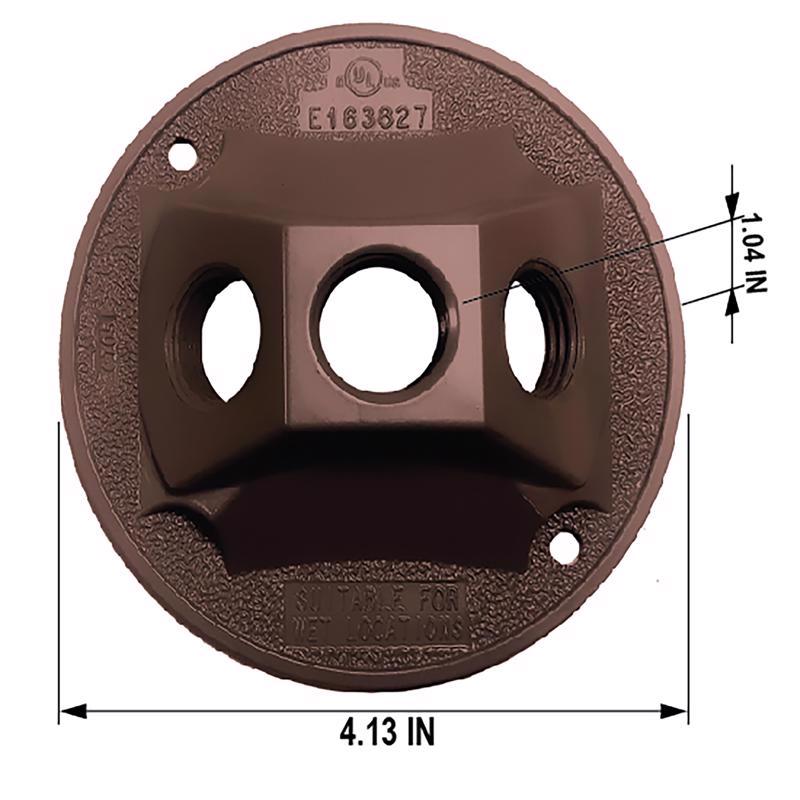 Sigma Electric Round Die-Cast Metal 4.13 in. H X 4.13 in. W Lampholder Cover