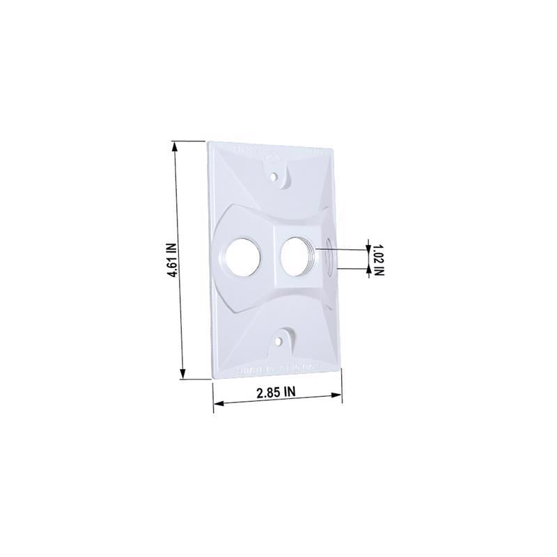 Sigma Electric Rectangle Die-Cast Metal 1 gang 4.61 in. H X 2.85 in. W Lampholder Cover