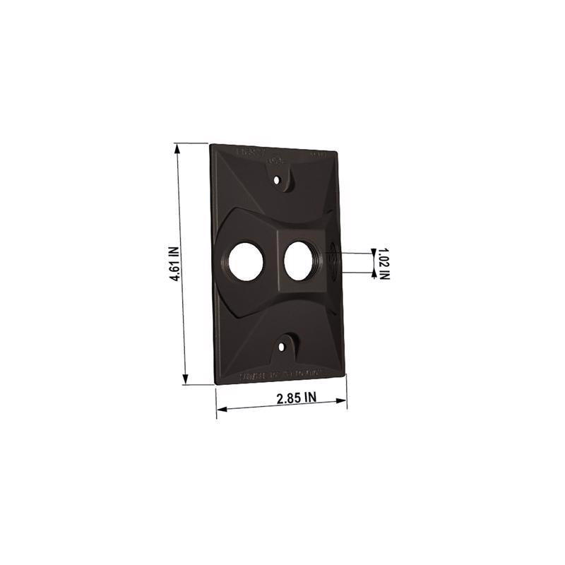 Sigma Electric Rectangle Die-Cast Metal 1 gang 4.61 in. H X 2.85 in. W Lampholder Cover