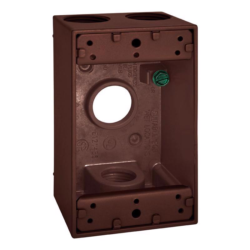 Sigma Electric New Work 18 cu in Rectangle Die-Cast Metal 1 gang Weatherproof Box Bronze