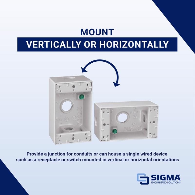 Sigma Electric New Work 18.3 cu in Rectangle Die-Cast Metal 1 gang Weatherproof Box White