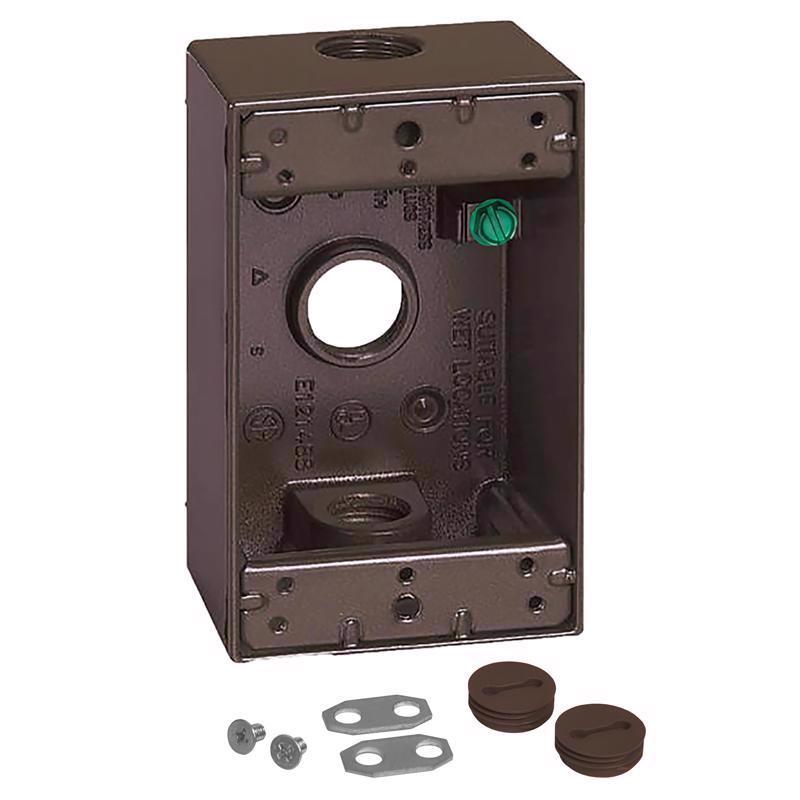 Sigma Electric New Work 18.3 cu in Rectangle Die-Cast Metal 1 gang Weatherproof Box Bronze