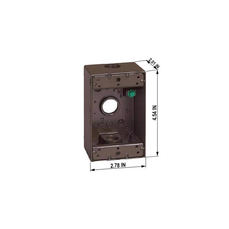 Sigma Electric New Work 18.3 cu in Rectangle Die-Cast Metal 1 gang Weatherproof Box Bronze
