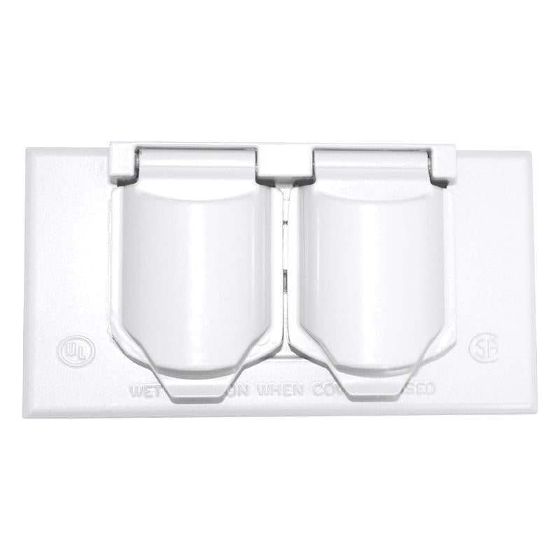 Sigma Electric Rectangle Die-Cast Metal 1 gang 2.83 in. H X 4.57 in. W Horizontal Duplex Cover