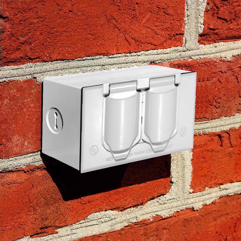 Sigma Electric Rectangle Die-Cast Metal 1 gang 2.83 in. H X 4.57 in. W Horizontal Duplex Cover