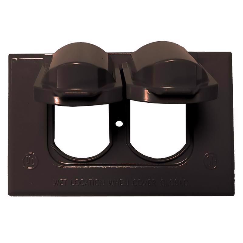 Sigma Electric Rectangle Die-Cast Metal 1 gang 2.83 in. H X 4.57 in. W Horizontal Duplex Cover
