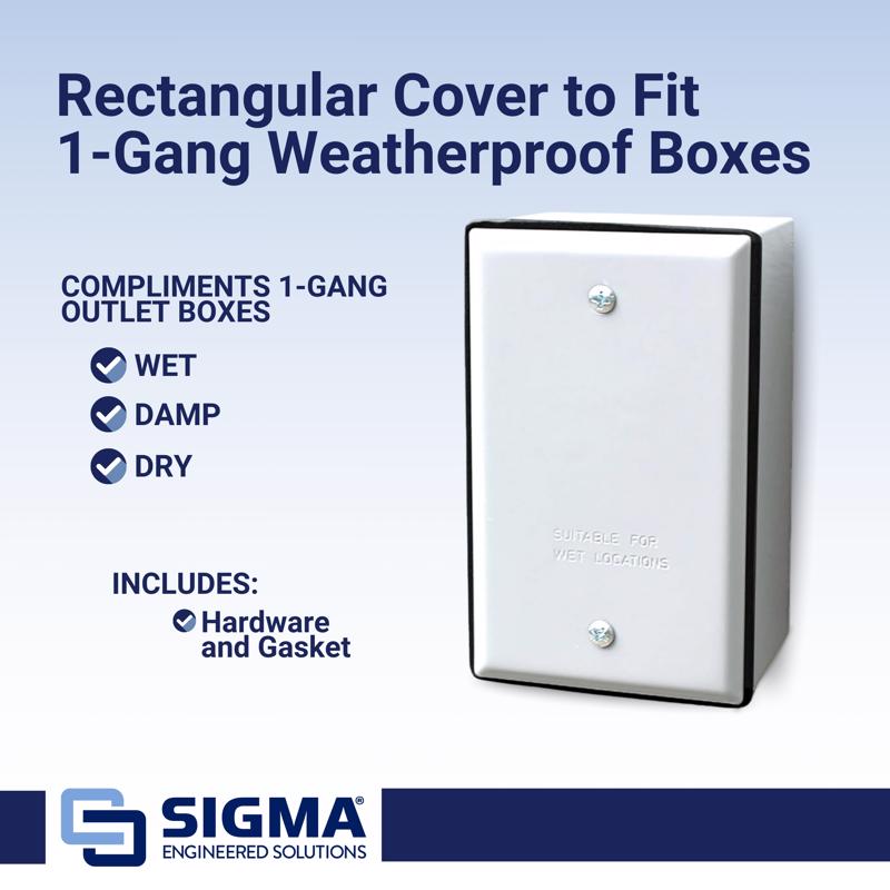 Sigma Electric Rectangle Stamped Steel 1 gang 4.52 in. H X 2.77 in. W Flat Box Cover