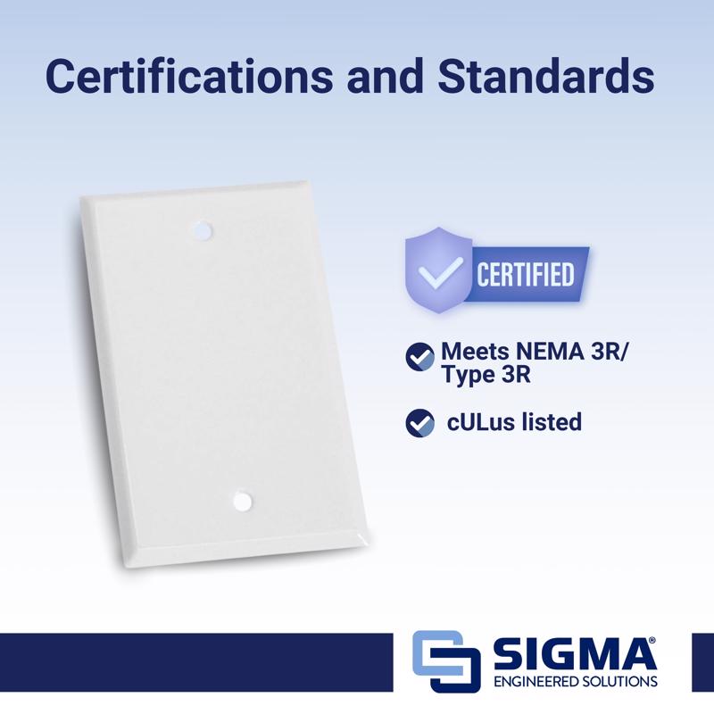 Sigma Electric Rectangle Stamped Steel 1 gang 4.52 in. H X 2.77 in. W Flat Box Cover
