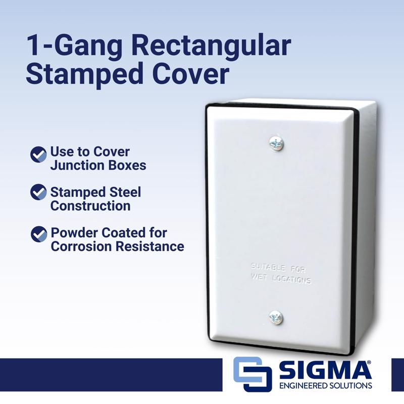 Sigma Electric Rectangle Stamped Steel 1 gang 4.52 in. H X 2.77 in. W Flat Box Cover