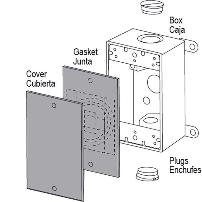 Sigma Electric Rectangle Stamped Steel 1 gang 4.52 in. H X 2.77 in. W Flat Box Cover