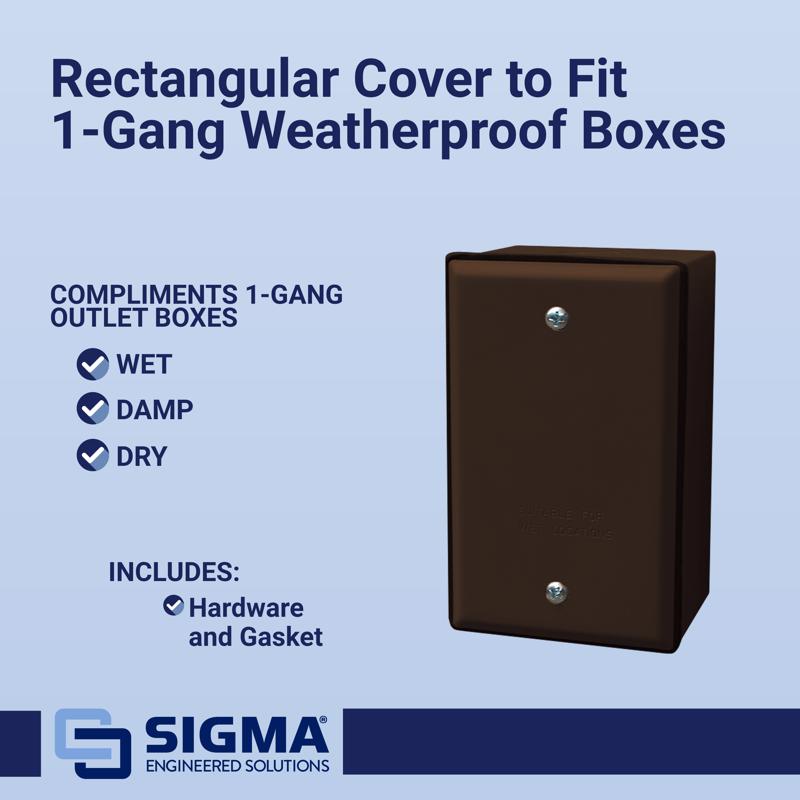 Sigma Electric Rectangle Stamped Steel 1 gang 4.52 in. H X 2.77 in. W Flat Box Cover