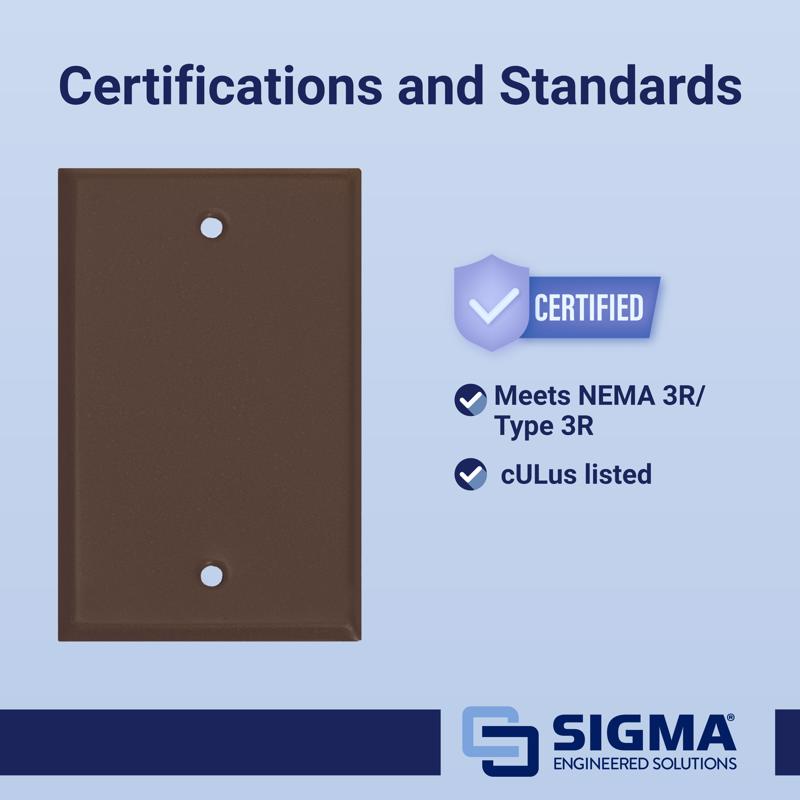 Sigma Electric Rectangle Stamped Steel 1 gang 4.52 in. H X 2.77 in. W Flat Box Cover