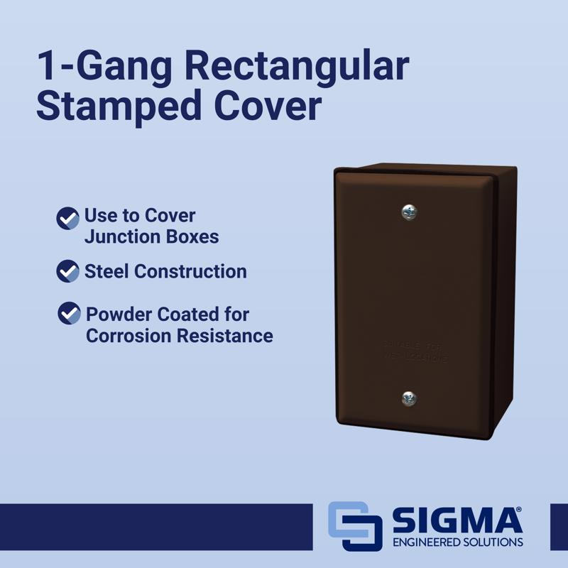 Sigma Electric Rectangle Stamped Steel 1 gang 4.52 in. H X 2.77 in. W Flat Box Cover