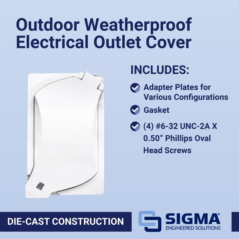 Sigma Electric Rectangle Die-Cast Metal 1 gang 4.57 in. H X 2.81 in. W Universal Cover