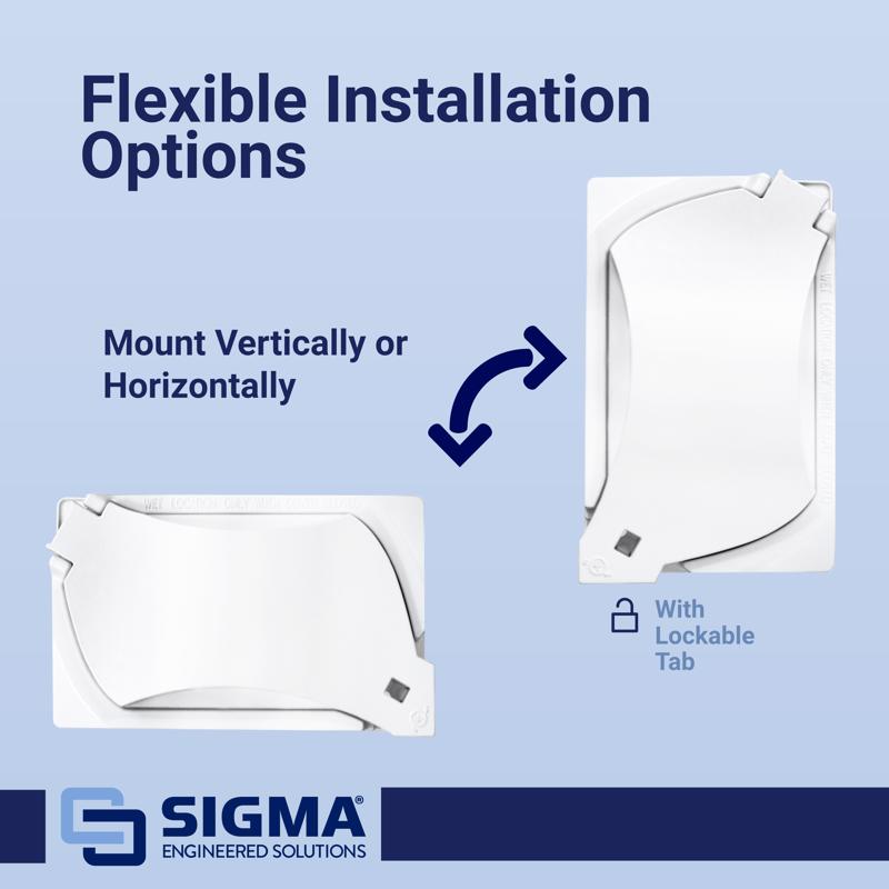 Sigma Electric Rectangle Die-Cast Metal 1 gang 4.57 in. H X 2.81 in. W Universal Cover