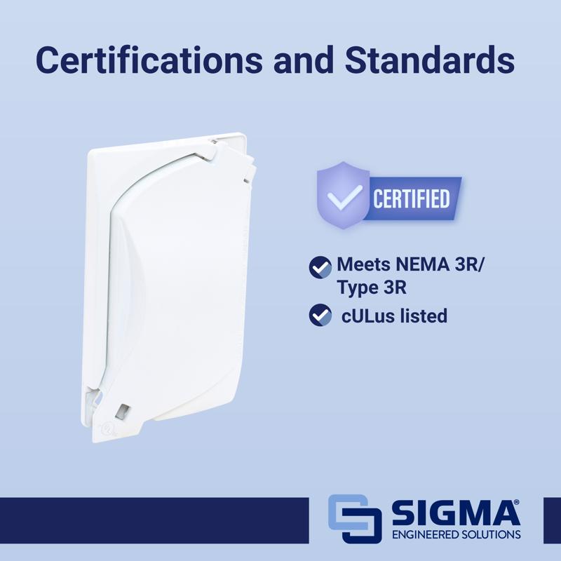 Sigma Electric Rectangle Die-Cast Metal 1 gang 4.57 in. H X 2.81 in. W Universal Cover