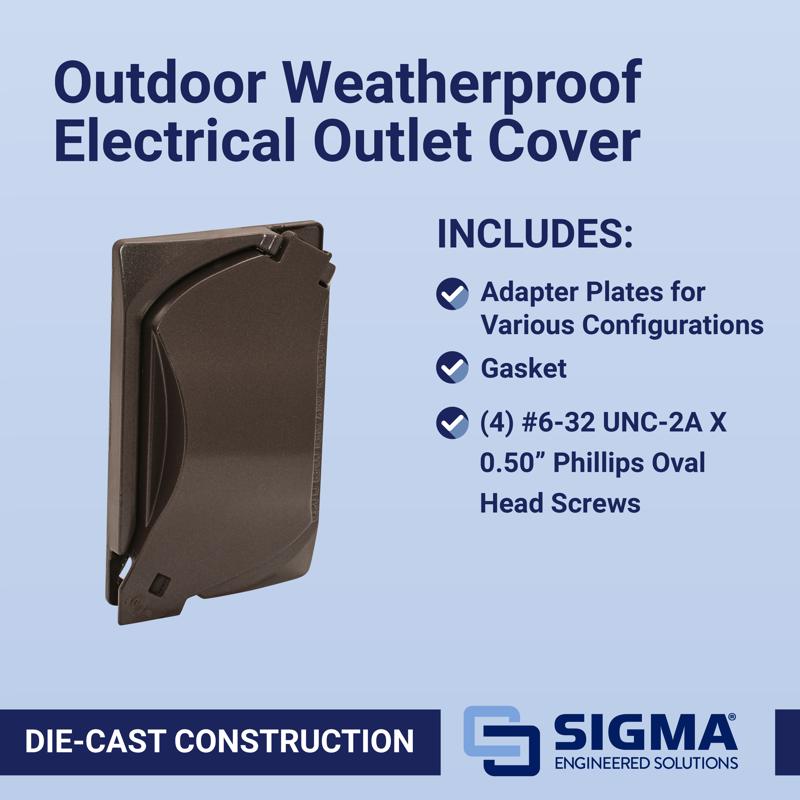Sigma Electric Rectangle Die-Cast Metal 1 gang 4.57 in. H X 2.81 in. W Universal Cover